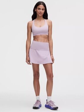 Lululemon Groove Foldover Mid-Rise Mini Skirt Lilac Play Size 12 NWT